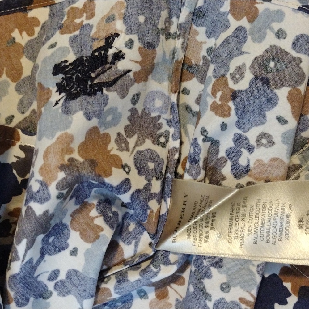 Burberry Brit Women's Blue and Brown Floral Patterned Shirt - Picture 4 of 5